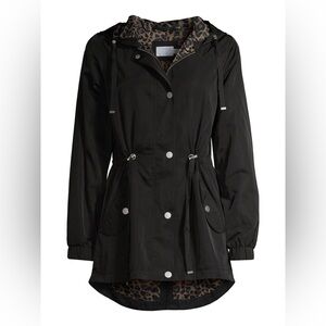 Time and Tru Black Water Resistant Jacket with Hood Small